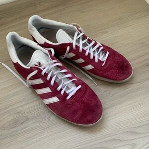 adidas Men’s Suede Sneakers in Burgundy and White